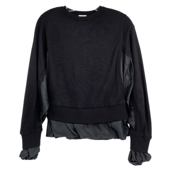 Noir Kei Ninomiya Black Knit Bubble Hem Blouse | Women’s Size S - Picture 1 of 7